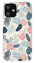 Load image into Gallery viewer, Blue and Blush Tropical Floral Pattern - Phone Case