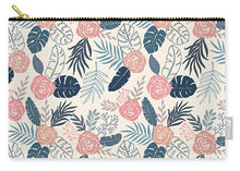 Load image into Gallery viewer, Blue and Blush Tropical Floral Pattern - Carry-All Pouch