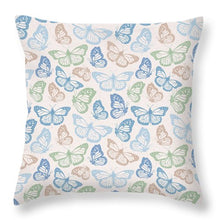 Load image into Gallery viewer, Blue Butterfly Pattern - Throw Pillow