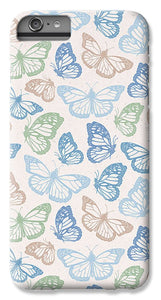 Blue Butterfly Pattern - Phone Case