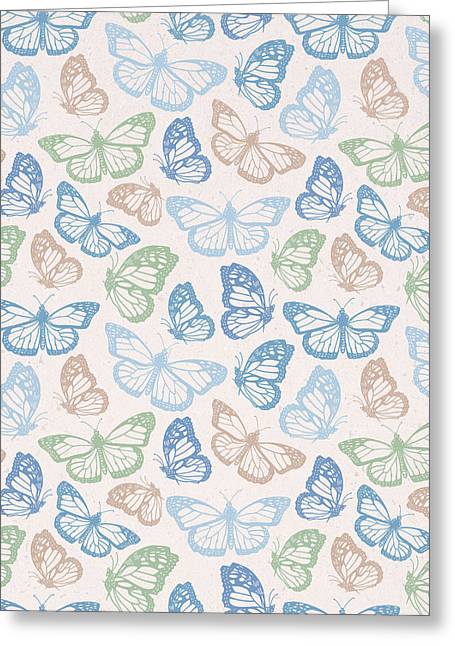 Blue Butterfly Pattern - Greeting Card