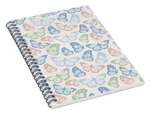 Load image into Gallery viewer, Blue Butterfly Pattern - Spiral Notebook