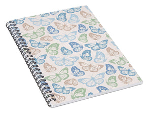 Blue Butterfly Pattern - Spiral Notebook