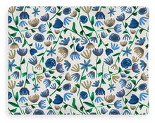Load image into Gallery viewer, Blue Floral Pattern 2 - Blanket