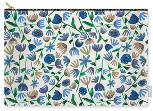 Blue Floral Pattern 2 - Carry-All Pouch
