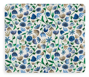 Blue Floral Pattern 2 - Blanket