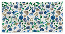 Load image into Gallery viewer, Blue Floral Pattern 2 - Bath Towel