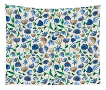 Load image into Gallery viewer, Blue Floral Pattern 2 - Tapestry