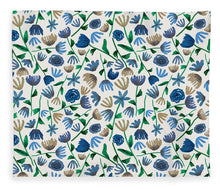 Load image into Gallery viewer, Blue Floral Pattern 2 - Blanket
