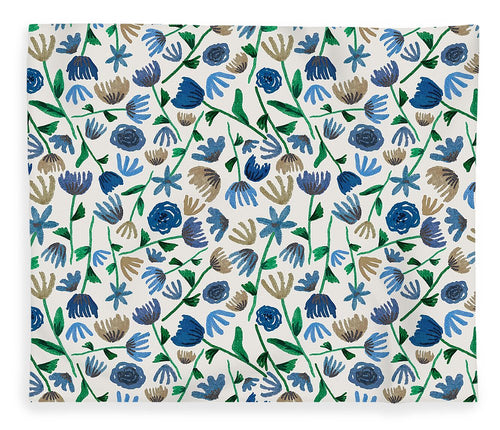 Blue Floral Pattern 2 - Blanket