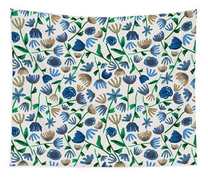 Blue Floral Pattern 2 - Tapestry