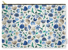 Load image into Gallery viewer, Blue Floral Pattern - Carry-All Pouch