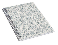 Load image into Gallery viewer, Blue Gray Flower Pattern - Spiral Notebook