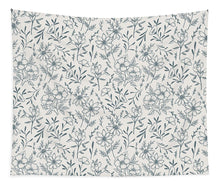 Load image into Gallery viewer, Blue Gray Flower Pattern - Tapestry