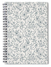 Load image into Gallery viewer, Blue Gray Flower Pattern - Spiral Notebook
