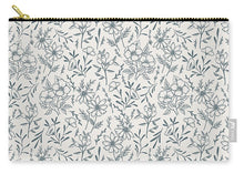 Load image into Gallery viewer, Blue Gray Flower Pattern - Carry-All Pouch