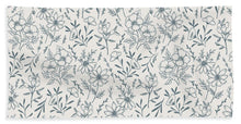 Load image into Gallery viewer, Blue Gray Flower Pattern - Beach Towel