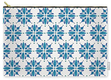 Load image into Gallery viewer, Blue Watercolor Tile Pattern - Carry-All Pouch