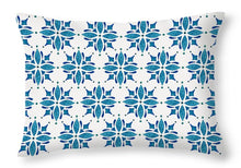 Load image into Gallery viewer, Blue Watercolor Tile Pattern - Throw Pillow