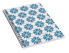 Load image into Gallery viewer, Blue Watercolor Tile Pattern - Spiral Notebook