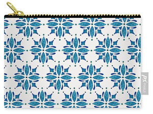 Blue Watercolor Tile Pattern - Carry-All Pouch