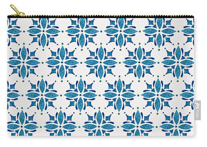 Blue Watercolor Tile Pattern - Carry-All Pouch