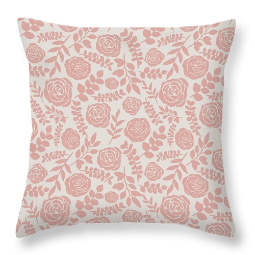 Blush Floral Pattern - Throw Pillow