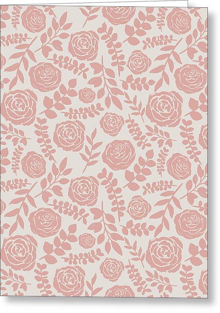 Blush Floral Pattern - Greeting Card