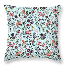 Load image into Gallery viewer, Bright Watercolor Flower - Blue - Throw Pillow