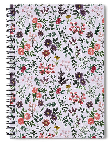 Bright Watercolor Flower - Purple - Spiral Notebook