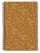 Load image into Gallery viewer, Bronze Floral Ink Pumpkin Pattern - Spiral Notebook
