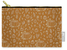 Load image into Gallery viewer, Bronze Floral Ink Pumpkin Pattern - Carry-All Pouch