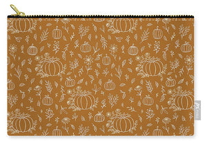 Bronze Floral Ink Pumpkin Pattern - Carry-All Pouch