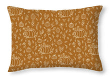 Load image into Gallery viewer, Bronze Floral Ink Pumpkin Pattern - Throw Pillow