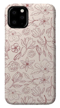Load image into Gallery viewer, Burgundy Magnolia Pattern - Phone Case