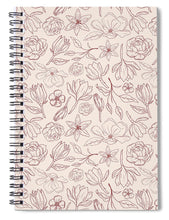 Load image into Gallery viewer, Burgundy Magnolia Pattern - Spiral Notebook