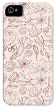 Load image into Gallery viewer, Burgundy Magnolia Pattern - Phone Case