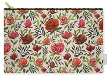 Load image into Gallery viewer, Burgundy Watercolor Floral Pattern - Carry-All Pouch