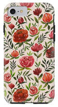 Load image into Gallery viewer, Burgundy Watercolor Floral Pattern - Phone Case