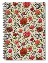 Load image into Gallery viewer, Burgundy Watercolor Floral Pattern - Spiral Notebook