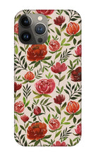 Load image into Gallery viewer, Burgundy Watercolor Floral Pattern - Phone Case