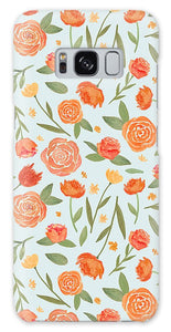 Burnt Orange Floral Pattern - Phone Case