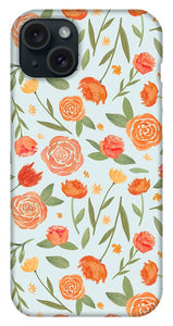 Burnt Orange Floral Pattern - Phone Case