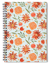 Load image into Gallery viewer, Burnt Orange Flower Burst Pattern - Spiral Notebook