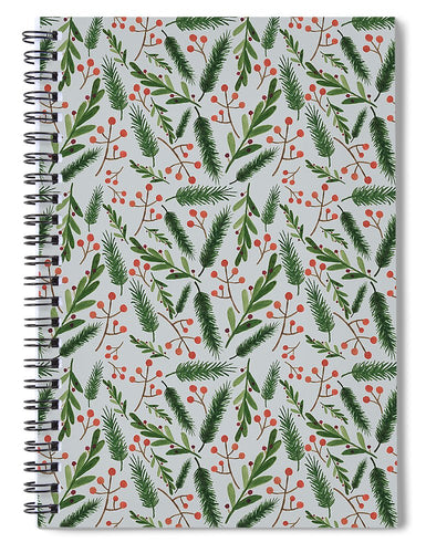 Christmas Branch Pattern - Spiral Notebook