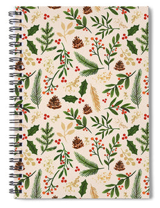 Christmas Watercolor Pattern - Spiral Notebook