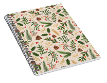 Load image into Gallery viewer, Christmas Watercolor Pattern - Spiral Notebook