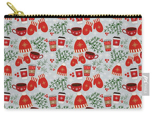 Coffee and Mittens Christmas Pattern - Carry-All Pouch