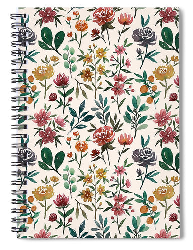 Colorful Watercolor Flowers - Spiral Notebook