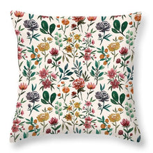 Load image into Gallery viewer, Colorful Watercolor Flowers - Throw Pillow